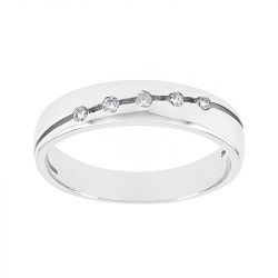 Bague femme alliance or 750/1000 blanc et diamants - alliances - edora - 0