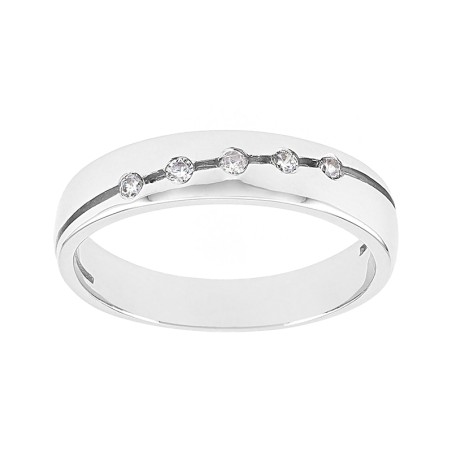 Bague femme alliance or 750/1000 blanc et diamants edo3n014gb2.750mil – bagues de mariage