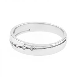 Bague femme alliance or 750/1000 blanc et diamants - alliances - edora - 1