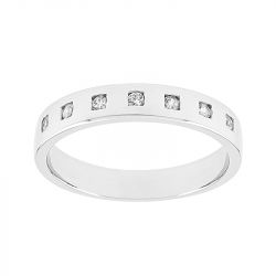 Bague femme alliance  or 750/1000 blanc et diamants - alliances - edora - 0