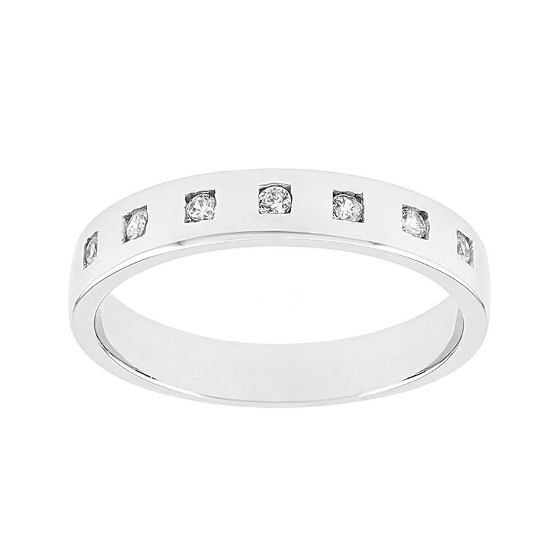 Bague femme alliance  or 750/1000 blanc et diamants - alliances - edora