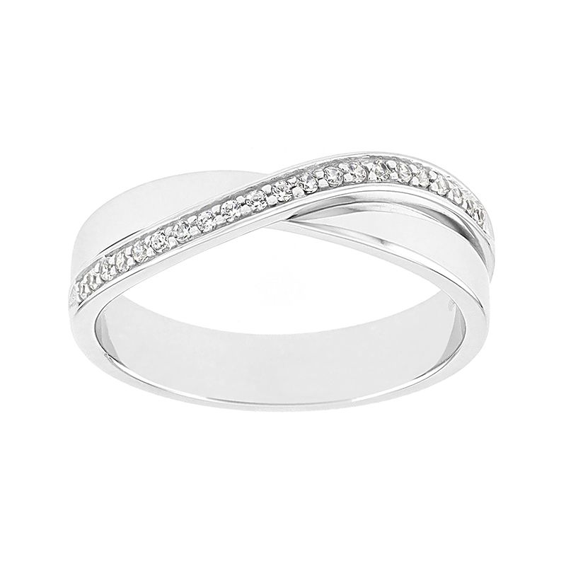 Bague femme alliance  or 750/1000 blanc et diamants - alliances - edora