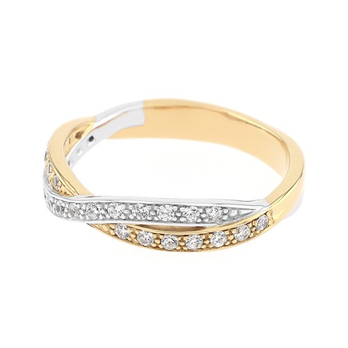 Bague Femme Alliance OR 750/1000 bicolore et diamants 