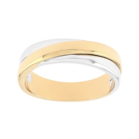 Bague femme alliance entrelacée or 750/1000 bicolore edo3y008x45.750mil – bagues de mariage
