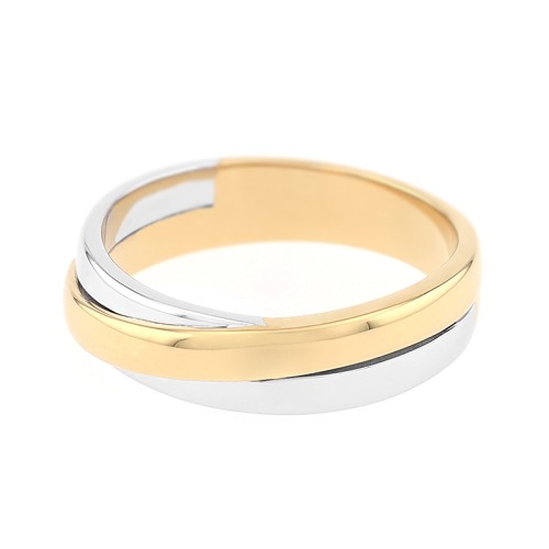 Bague Femme Alliance entrelacée OR 750/1000 bicolore
