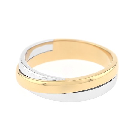 Bague Femme Alliance entrelacée OR 750/1000 bicolore