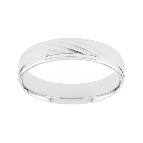 Bague Mixte Alliance ruban OR 750/1000 blanc 