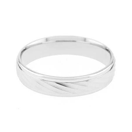 Bague Mixte Alliance ruban OR 750/1000 blanc 