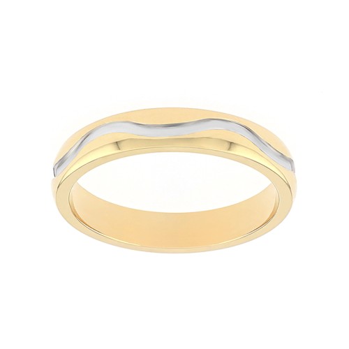 Bague Femme Alliance vague OR 750/1000 bicolore