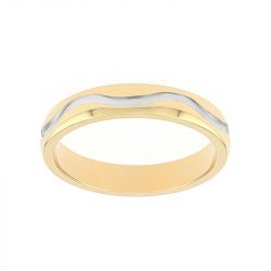 Bague femme alliance vague or 750/1000 bicolore - alliances - edora - 0