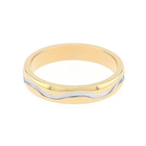 Bague Femme Alliance vague OR 750/1000 bicolore