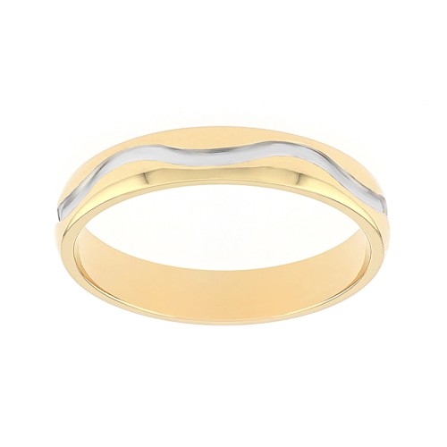 Bague Femme Alliance vague OR 750/1000 bicolore