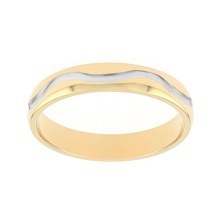 Bague femme alliance vague or 750/1000 bicolore edo3y013b40.750mil – bagues de mariage