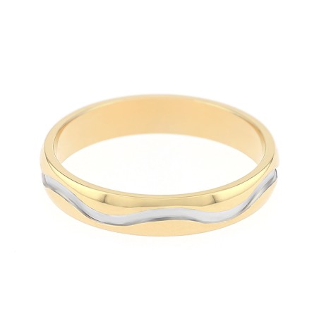 Bague Femme Alliance vague OR 750/1000 bicolore