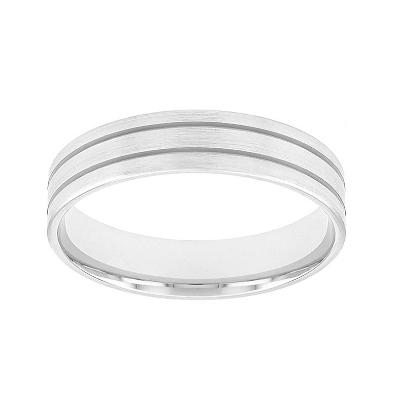 Bague mixte alliance ruban or 750/1000 blanc - alliances - edora