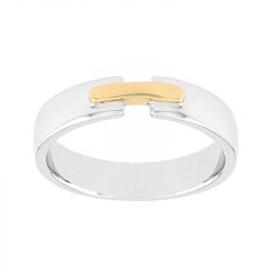 Bague mixte alliance or 750/1000 bicolore - alliances - edora - 0
