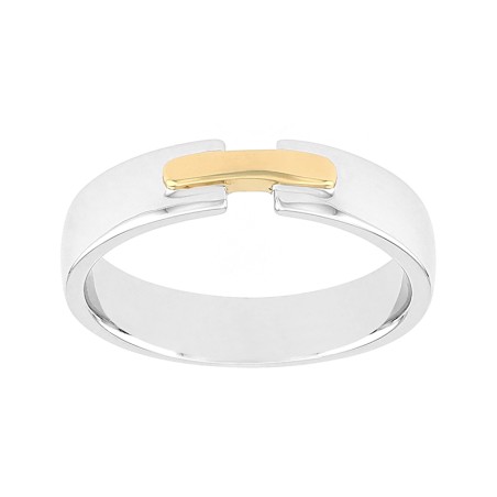 Bague mixte alliance or 750/1000 bicolore edo3y047x45.750mil – bagues de mariage