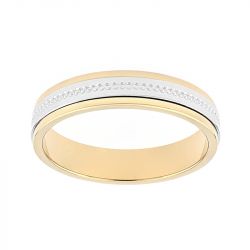 Bague mixte alliance or 750/1000 bicolore - alliances - edora - 0