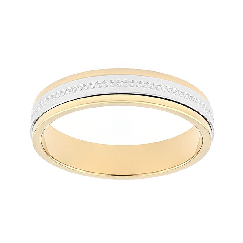 Bague mixte alliance or 750/1000 bicolore - alliances - edora