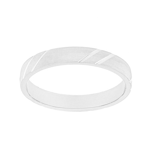 Bague Mixte Alliance ciselée OR 750/1000 blanc 