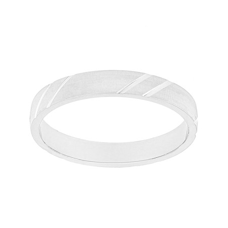 Bague mixte alliance ciselée or 750/1000 blanc edos02.07104_750mill – bagues de mariage