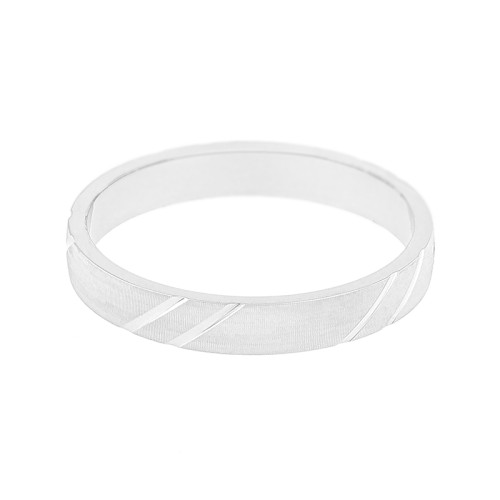 Bague Mixte Alliance ciselée OR 750/1000 blanc 