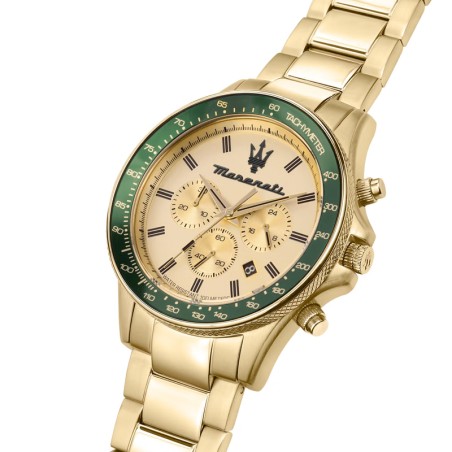 Montre homme chronographe maserati acier doré  – montres homme