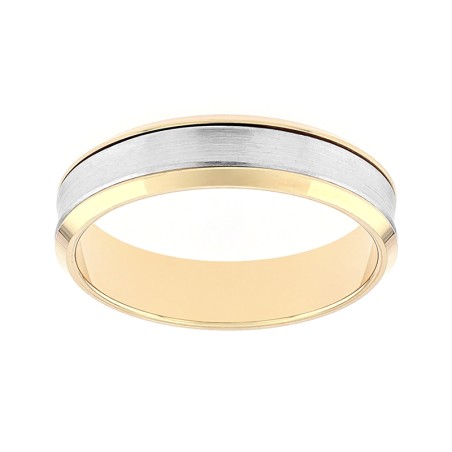 Bague mixte alliance contemporaine or 750/1000 bicolore edo3y091x50.750mil – bagues de mariage