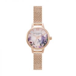 Montre femme olivia burton secret garden acier doré rose - montres-femme - edora - 0