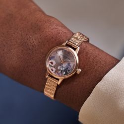 Montre femme olivia burton secret garden acier doré rose - montres-femme - edora - 2