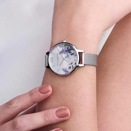 Montre femme olivia burton secret garden acier argenté – montres femme