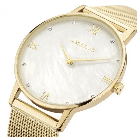 Montre femme amalys diana acier doré – montres femme