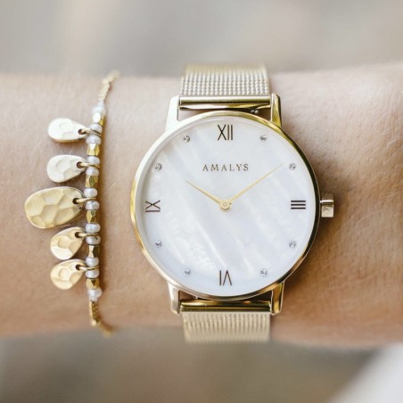 Montre femme amalys diana acier doré – montres femme