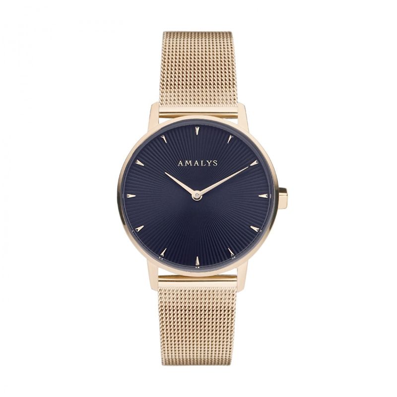 Montre femme amalys flore acier doré rose - montres-femme - edora