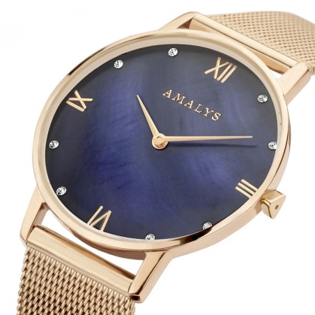 Montre femme amalys manon acier doré rose – montres femme