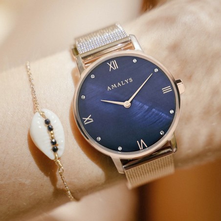 Montre femme amalys manon acier doré rose – montres femme
