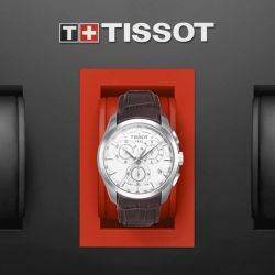 Montre homme chronographe tissot couturier chronograph cuir brun  - montres-homme - edora - 2