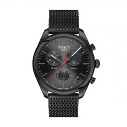 Montre homme chronographe tissot t-classic pr 100 chronograph acier noir - montres-homme - edora - 0