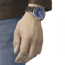 Montre homme chronographe tissot t-sport supersport chrono cuir brun - montres-homme - edora - 2