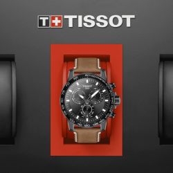 Montre homme chronographe tissot t-sport supersport chrono cuir brun - montres-homme - edora - 3