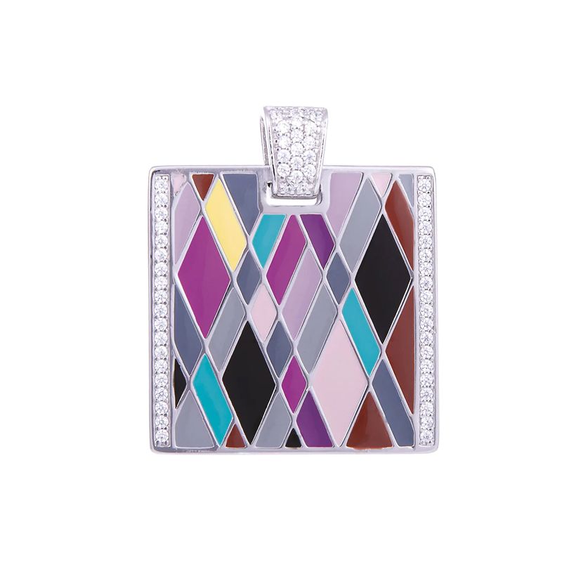 Pendentif femme una storia moderna argent 925/1000 et oxydes - colliers-femme - edora