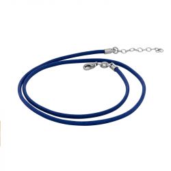 Collier femme cordon huilé una storia bleu corcobl - colliers-femme - edora - 0