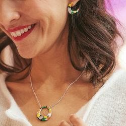 Boucle d'oreilles créole femme una storia madinina argent 925/1000 rhodié cr14010 - creoles - edora - 1