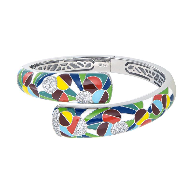 Bracelet femme jonc una storia savane argent925/1000 et oxydes jo16004 - joncs - edora