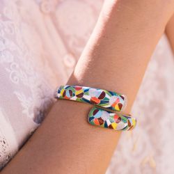 Bracelet femme jonc una storia savane argent925/1000 et oxydes jo16004 - joncs - edora - 1