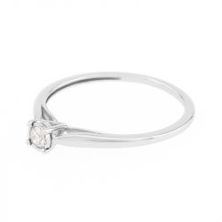 Bague femme solitaire or 375/1000 blanc et diamant pastillé
 - solitaires - edora - 1