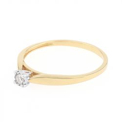 Bague femme solitaire or 375/1000 jaune et diamant pastillé - solitaires - edora - 1