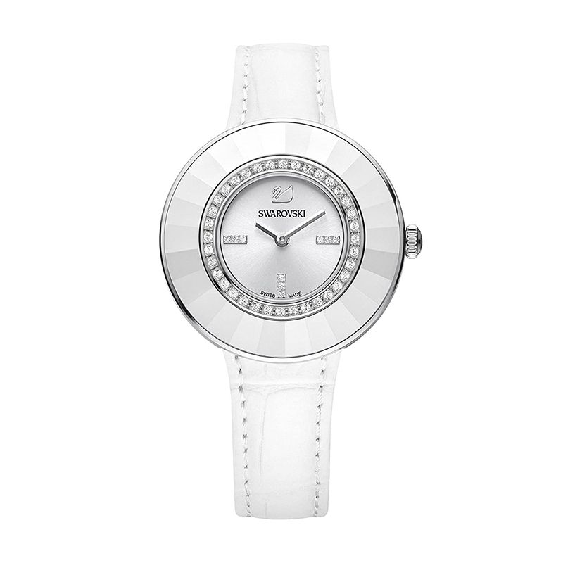 Montre femme swarovski octea dressy blanc cuir blanc - analogiques - edora