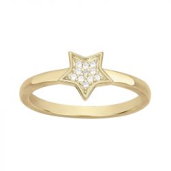 Bague femme etoile edora plaque or et oxydes 
 - bagues-femmes - edora - 0