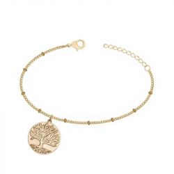Bracelet femme arbre de vie edora plaque or et oxydes - bracelets-femme - edora - 0